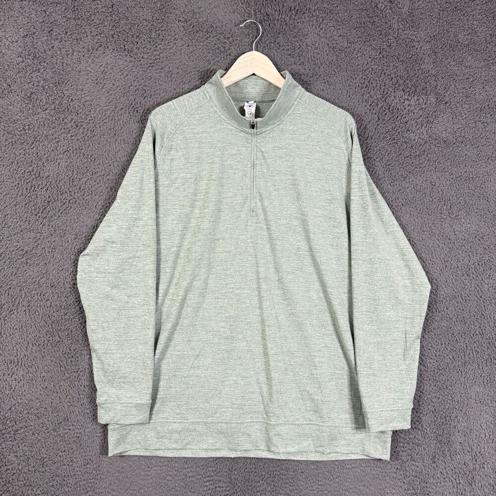 State & Liberty Sweater Mens 3XL Green Quarter Zip Athletic Fit 4 Way Stretch